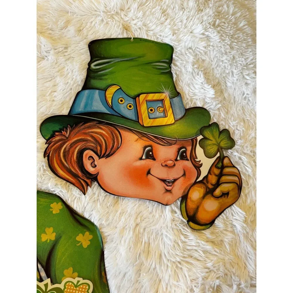 RARE set of 5 vintage St. Patrick's Day Die cut window decorations Beistle 1978 - Picture 3 of 13